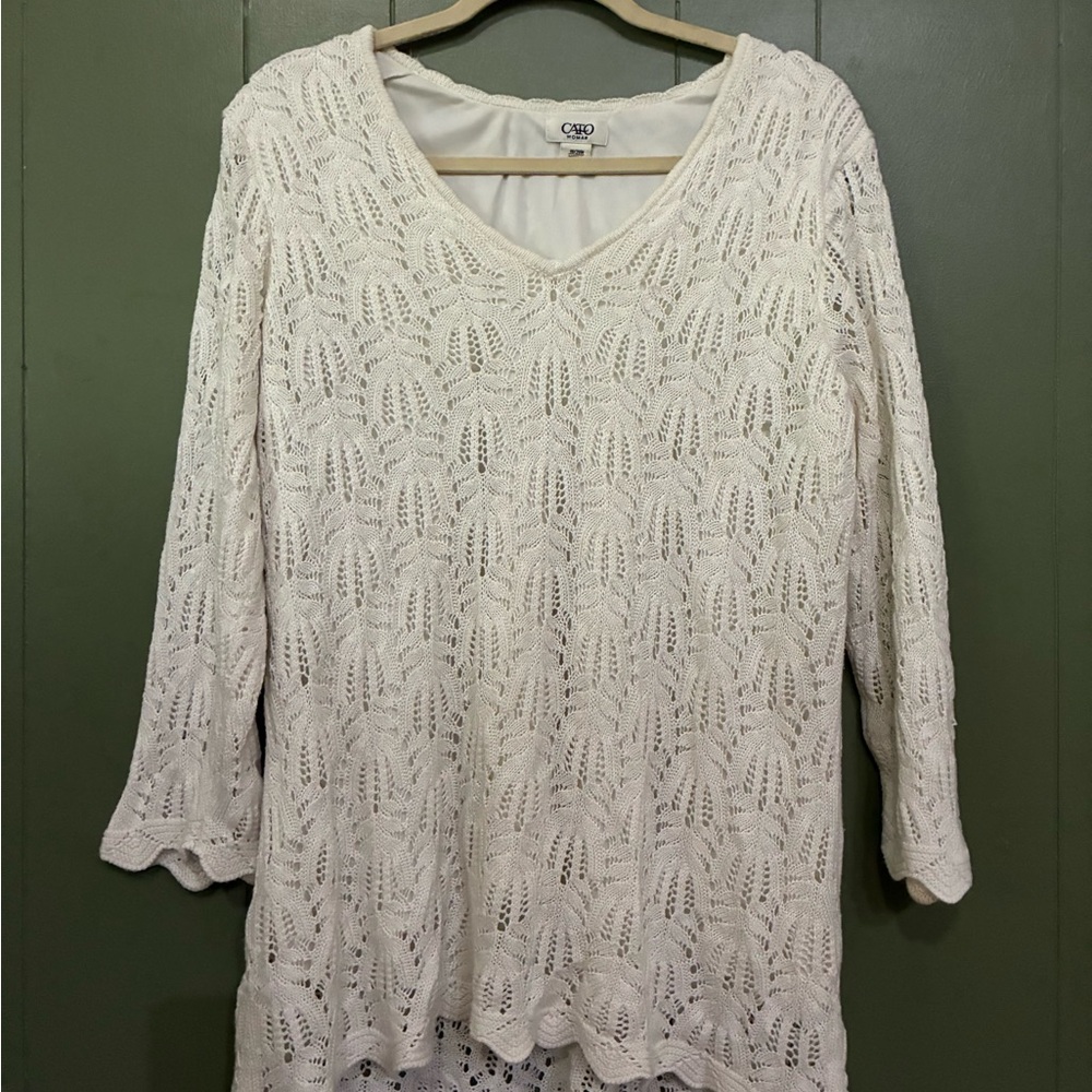 Cato White Knit Sweater